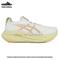 KING OF DRIBBLE Sepatu Running/Lari Asics Gel-Nimbus 27 1011B958-102 Original - Gratis Sandal 44