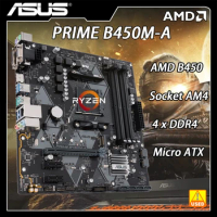 B450 Motherboard Prime B450M-A for Ryzen 5 3600 Support PCI-E 3.0 M.2 SATA 3 USB 3.1 DDR4 128GB AM4 Micro ATX Main Board Used