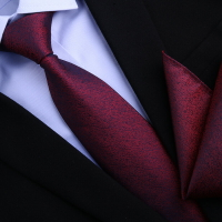 新款桑蠶絲領帶 真絲領帶男士正裝商務新郎結婚職業上班酒紅領帶