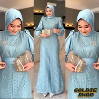 Goldie Shop Gamis Kondangan Adeeva M - 3XL 6WARNA / Pakaian Muslim Kondangan Big Size / Maxi Long Dr
