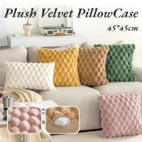 45*45cm Velvet PillowCase Soft Plush Cushion Cover with Zipper Solid Color Office Home Pillow Cover