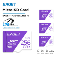 EAGET 100MB/S เมมโมรี่การ์ด Micro SD Card U3 Class10 Memory Card 32GB 64GB 128GB 256GB กล้อง/ โทรศัพ