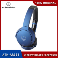 Original Audio Technica ATH-AR3BT Dual Wired/Wireless Earphone Bluetooth AAC Folding Bass Headphone With Remote Control Mic