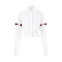 Thom Browne Stripe Oxford Armband Cropped Shirt White 40 White