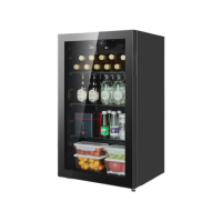 【Midea】95L家用保鮮冷藏展示櫃 透明飲料冰箱(冷藏櫃/飲料櫃/冰吧/留樣櫃/一級能效)