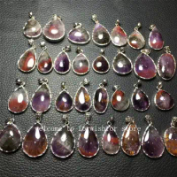 Natural Aurora 23 Purple Titanium Crystal Big Gold Teeth No Matter Brand Brave Pendant Bracelet Original Stone Ornaments