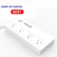 WiFi Smart Surge Protector WiFi Power Strip 4 USB Port US Standard Support Tuya Work With Alexa Google Home