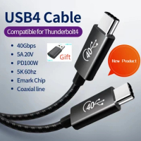 USB4 Cable USB-C Thunderbolt 4 3 with 40Gbps Data Transfer 20V 5A PD100W Fast Charge 8K HD Video Cable For PS5 Nintendo Switch