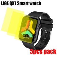 5PCS For LIGE Smart Watch QX7 1.85 inch Screen Protector Cover HD TPU Film