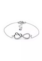 Millenne MILLENNE Millennia 2000 Dual Infinity Cubic Zirconia Silver Adjustable Bracelet with 925 Sterling Silver