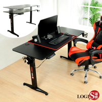 桌子/工作桌/辦公桌 140x60智慧碳纖電競升降桌 站立桌電腦桌【LOGIS邏爵】【EG-1460】