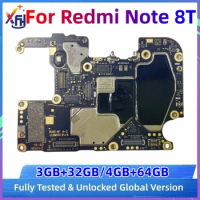 Motherboard PCB Module for Redmi Note 8T, M1908C3XG, 32GB 64GB ROM, Unlocked Mainboard, with Snapdragon 665 Processor