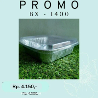 @10 PCS Alumunium Foil Tray OX-1400 + Tutup / Wadah Alumunium Foil + Tutup