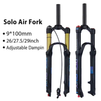 BOLANY Bike Fork Rebound Adjustable Air Front Suspension 26/27.5/29 Inch MTB 120mm Travel Quick Release Fork Bicycle Accessories
