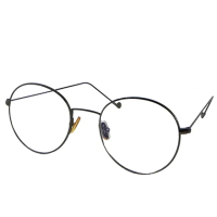 【Docomo】金屬復古防藍光眼鏡　質感黑色圓形金屬鏡框 　高等級藍光鏡片　適用於多種場所(男女通用眼鏡)