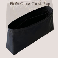 Nylon Purse Organizer Insert for Chanel Classic Flap Handbag Black Inside Bag Insert Slim Storage Bag in Bag Organizer Insert