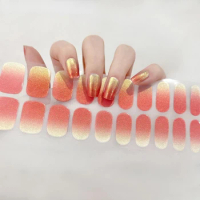 Gradient Semi-Cured Gel Nail Wraps Stickers Strips Full Cover LED Gel Semi Cured Nail Sliders For Nails