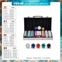 VEVOR Poker Chip Set Complete Poker Playing Game Set Casino Chips Cards Buttons and Dices for Texas Hold'em Blackjack Gambling