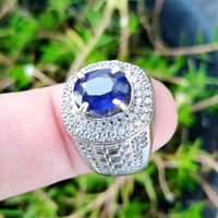 Cincin Batu Permata Natural Royal Blue Safir / Saphire Facet Mewah
