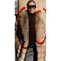 Fur Coat Women Natural Fox Fur Jacket Mid-Length Real Fur Coat Warm Winter Jackets For Women 2023