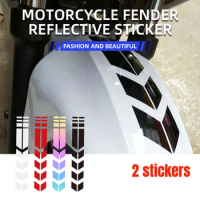 2x Motorcycle Fender Arrow Stripe Stickers Universal Waterproof Oilproof Reflective Motorbike Scooter Fender Decorative Sticker