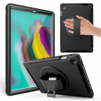 Tablet Case for Samsung Galaxy Tab S 5e S5e 10.5 T725 T720 Cover Rotating Hand Hard PC Stand Fundas Shockproof Silicone Shell
