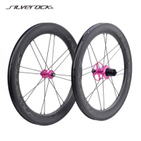 SILVEROCK SR50 Carbon Wheels 451 20" 1 1/8" Rim Caliper V Brake Jump Holes for Minivelo P8 P18 C9 Folding Bike Bicycle Wheelset