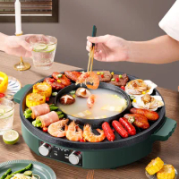 Noodle Divided Hot Pot Bbq Electric Grill Big Multifunction Chinese Hot Pot Thickened Meat Lamb Kitchen Fondue Chinoise Cookware