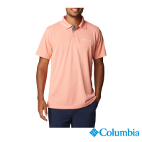 【Columbia 哥倫比亞 官方旗艦】男款-UPF30快排Polo衫-粉紅(UAX01260PK / 2022年春夏品)