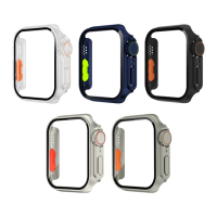 【變身Ultra系列】Apple Watch Series SE/6/5/4 44mm 殼膜一體 全包覆錶殼+鋼化膜保護殼