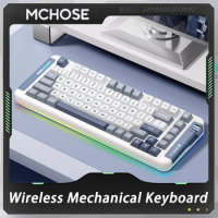 MCHOSE X75 Keyboard Multifunctional Knob Three Mode Hot Swap Gaming Mechanical Keyboard Gasket RGB Light Bar Pc Gamer Mac Gifts
