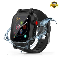 Swimming Waterproof Case For Apple Watch Band 4 iWatch Bands 44mm Silicone Strap 40mm Bracelet Smart Watch Accessories Strap