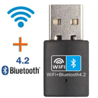 150Mbps WiFi Bluetooth Wireless Adapter USB Adapter 2.4G Bluetooth V4.2 Dongle Network Card RTL8723DU for Desktop Laptop PC