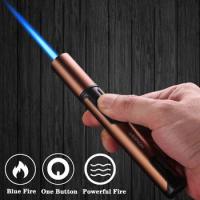 HONEST Metal Windproof Lighter Refillable Pen Torch Lighter Jet Flame Butane Lighter Kitchen BBQ Candle Camping Men's Gadget