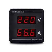 Ammeter, Meter Gabungan Voltmeter Frekuensi, Paparan Digital Baharu, 72 * 72, Sesuai untuk Pembukaan
