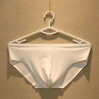 Ice Silk Underwear Men Sexy Seamless Transparent Panties Mens Bikini Solid Low Waist Soft Underpant Convex Pouch Briefs A30