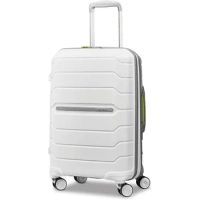 Carry on Luggage with Wheels ,Freeform Hardside Expandable with Double Spinner Wheels, Carry-On 21-Inch, White/Grey