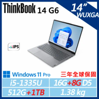 【Lenovo】ThinkBook 14 Gen6(i5-1335U/16G+8G D5/512G+1TB/W11P)