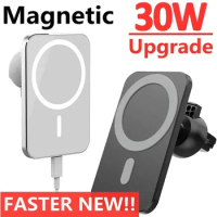 30W Magnetic Wireless Car Charger Vent Mount for MacSafe Case iPhone 13/13 Pro Max/15/12 Pro Max Mini Magnet Phone Holder Stand