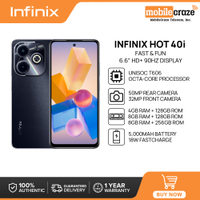 Tax free discount Infinix HOT 40i Smartphone |   4GB/8GB RAM + 128GB/256GB ROM |   Unisoc T606 |   6