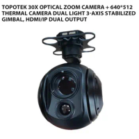 Topotek 30x Optical Zoom Camera + 640*512 Thermal Camera Dual light 3-Axis Stabilized Gimbal, HDMI/IP Dual Output