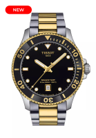 Tissot Seastar 1000 40MM Men's Two-Tone Stainless Steel Bracelet and Black Dial Quartz Watch - T120.410.22.051.00
