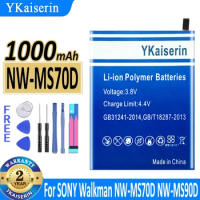 YKaiserin 1000mAh Replacement Battery for SONY Walkman NW-MS70D NW-MS90D NH-6WM-NW1 Player Batterie + Track Code Free Tools