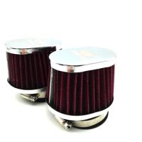 2pieces 55mm Universal Motorcycle ATV High Flow Air Filter Air Pods Cleaner Red
