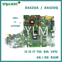 X442UQ i3 i5 i7 CPU 4G 8G-RAM Motherboard For Asus X442U X442UQR X442UN X442UNR X442UF X442UR A480U X442UA X442UAR Mainboard