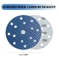 60 pieces of 6-inch 15-hole blue diamond-shaped sanding discs - Hook and loop non-slip, 2x longer li