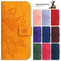 Sunflower Leather Wallet Phone Case on for iPhone 14 Plus 14Pro Coque iPhone13 13 12 11 Pro Max iPhon 7 8 X XS XR SE Cases Cover