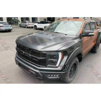 Ford Ranger to 2021 F150 Raptor Include Front Bumper Grille Hood Fenders New Design Body Kit Auto Lamps Eyebrows Black 1 Set T/T