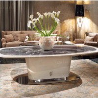 Italian light luxury dining table and chair post-modern marble table rectangular dining room furniture