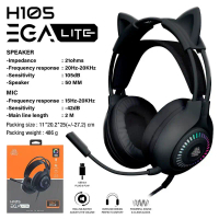 มีส่งด่วนEGA H105 Lite Gaming Headset USB หูฟังเกมมิ่ง หูฟังเล่นเกมส์ หูฟังหูแมวถอดได้